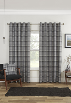 Carnoustie (Blackout) Eyelet, Grey - Ready Made Curtains